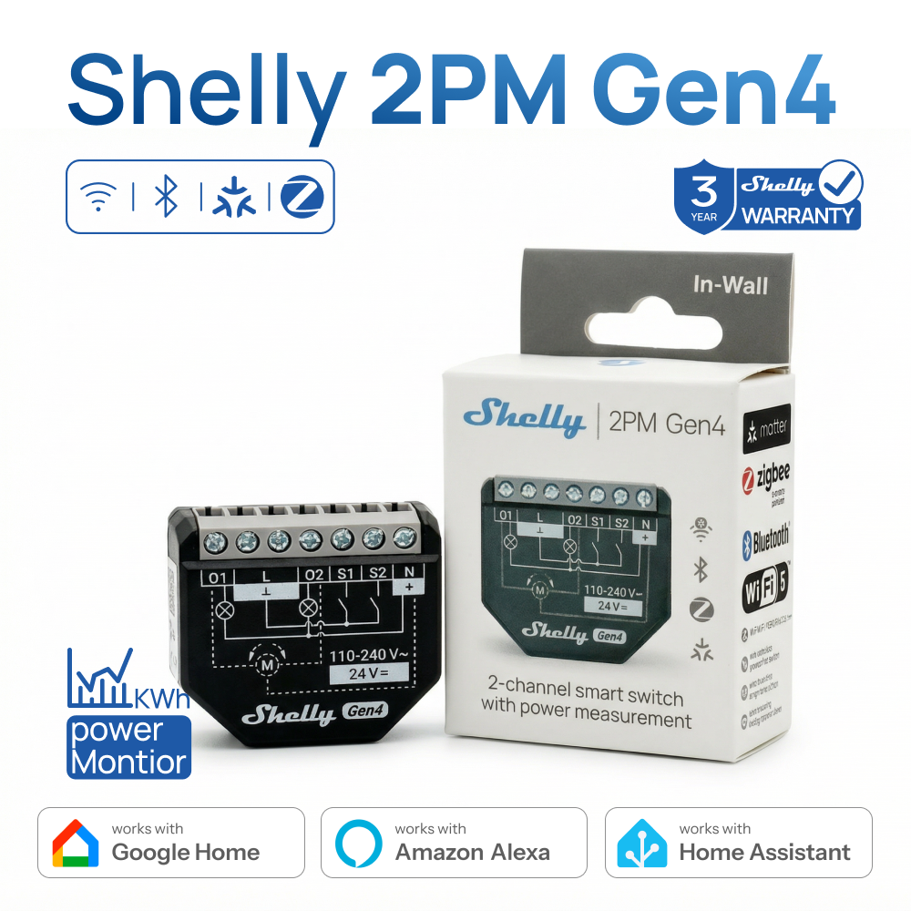 Shelly 2PM Gen4 Zigbee 2 Chann - Shelly Relay Module recensie en prijs