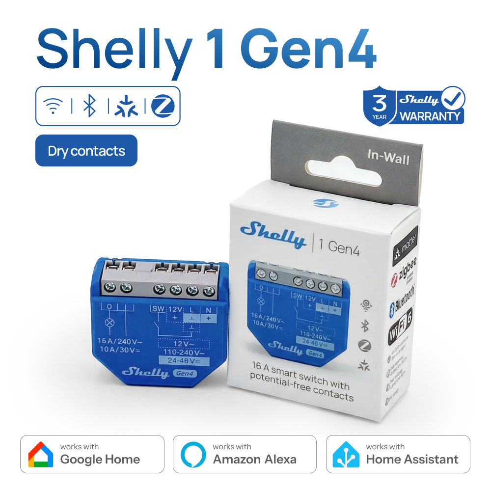 Shelly 1 Gen4 Zigbee Dry Conta - Shelly Relay Module recensie en prijs