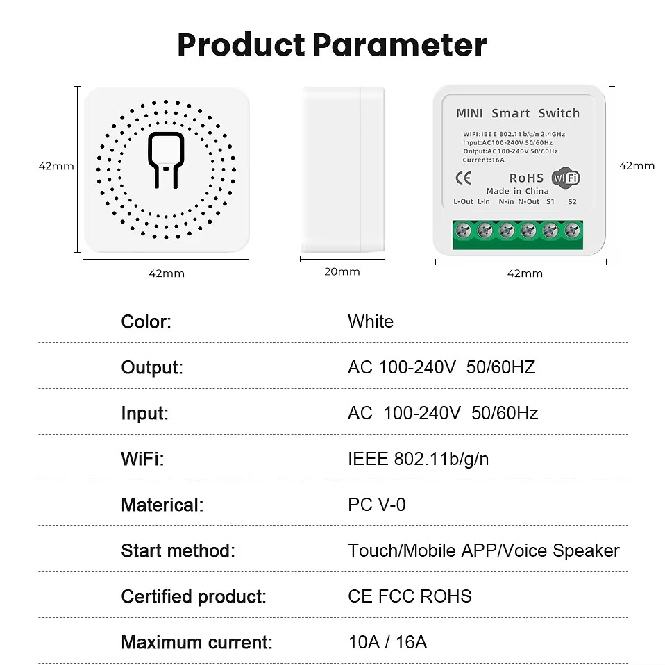Mini 16A WiFi Switch Smart Lif - Home Automation Technology recensie en prijs