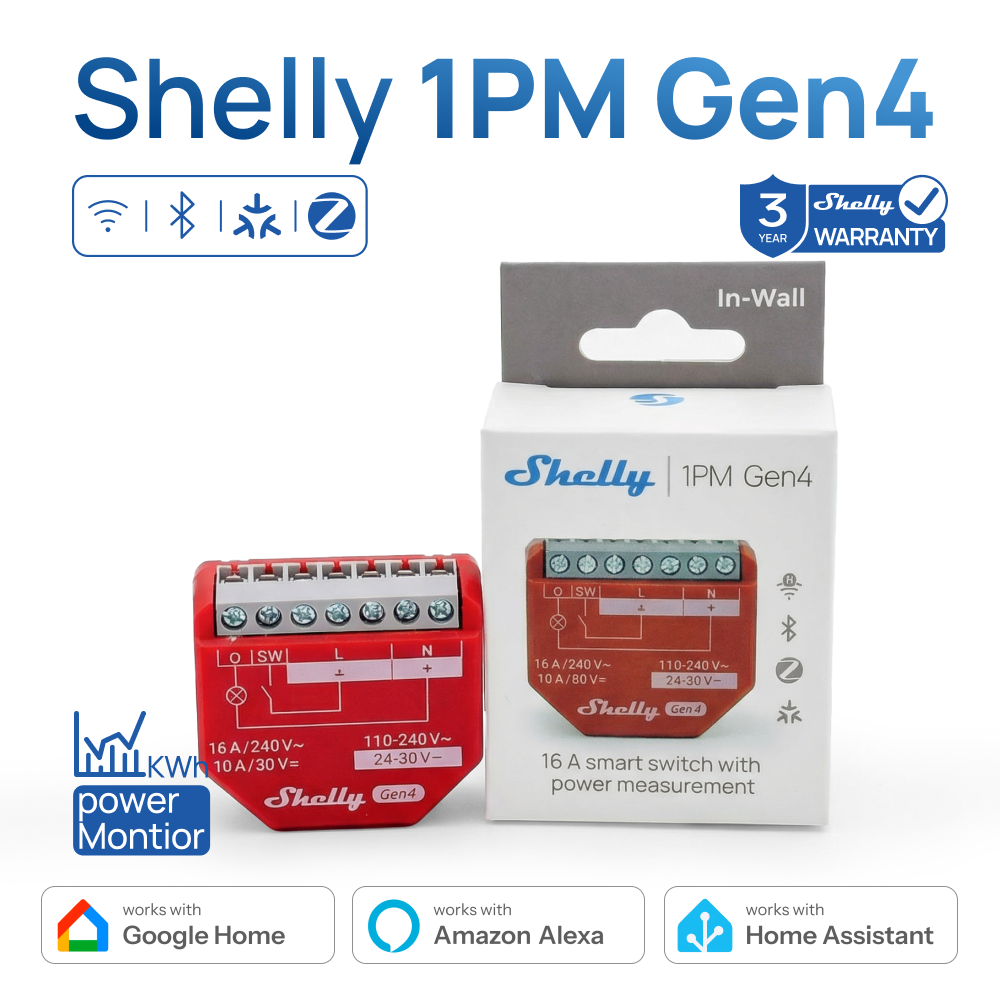 Shelly 1PM Gen4 Zigbee Disposi - Shelly Relay Module recensie en prijs