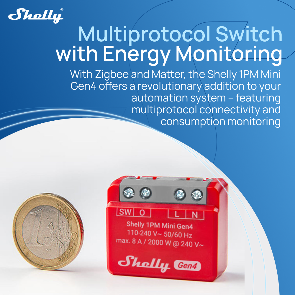 Shelly 1PM Mini Gen4 Zigbee Sm - Shelly Relay Module recensie en prijs
