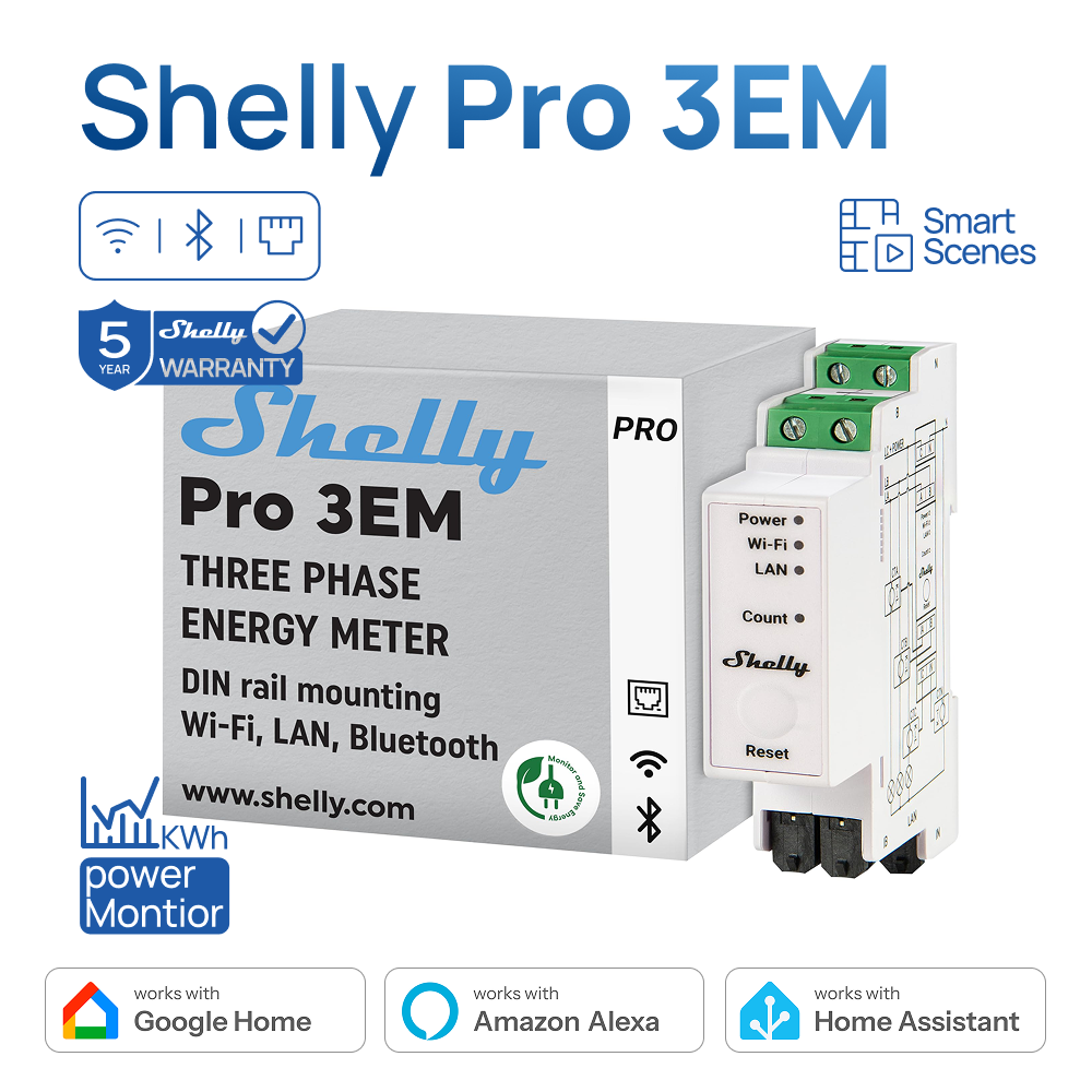 Shelly Pro 3EM 120A Lan Din Ra - Shelly Relay Module recensie en prijs